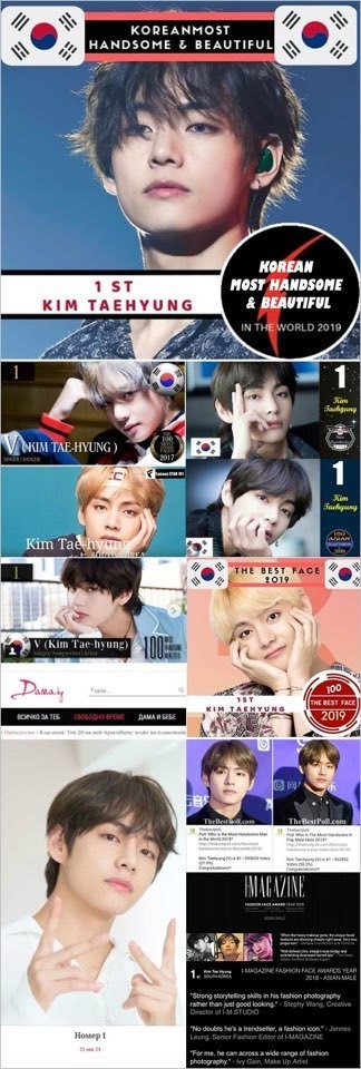 Bts V Takes The First Place At Korean Most Handsome And Beautiful 19