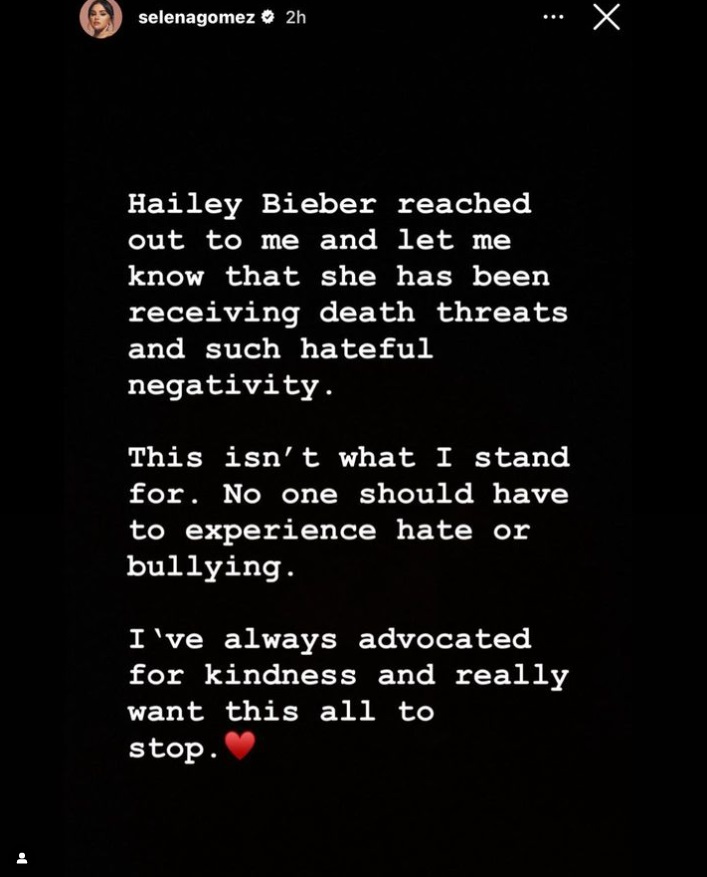 Selena Gomez Stands Up for Hailey Bieber Amid Online Hate and Death Threats